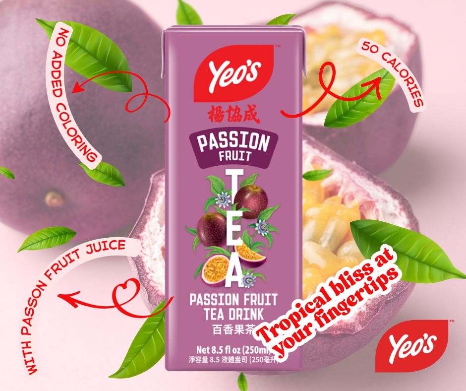 Yeo’s Passion Fruit Tea Drink 8.5 fl oz (250ml) – Tangy, Tropical, and Perfectly Balanced
