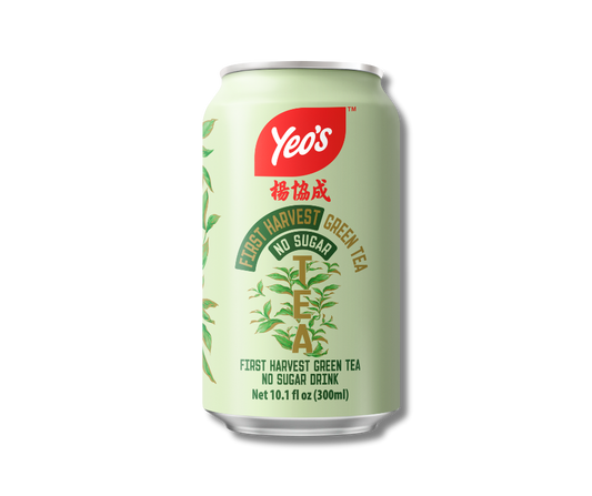 Yeo’s First Harvest Green Tea No Sugar Drink 10.1 fl oz (300ml) can – zero-sugar tea with clean, natural flavor in light green can