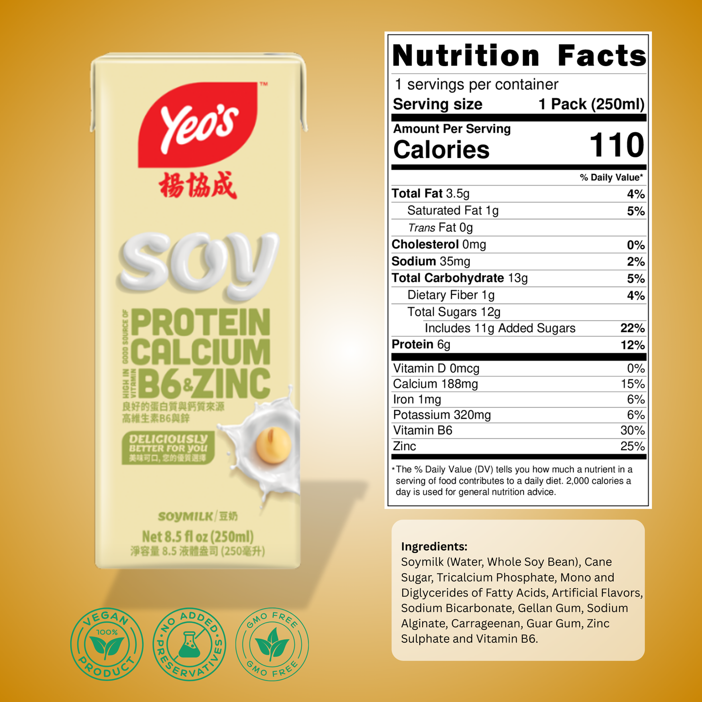 Yeo’s Soymilk 8.5 fl oz (250ml) – Fortified Nutrition for Modern Living - Yeo's Online Shop