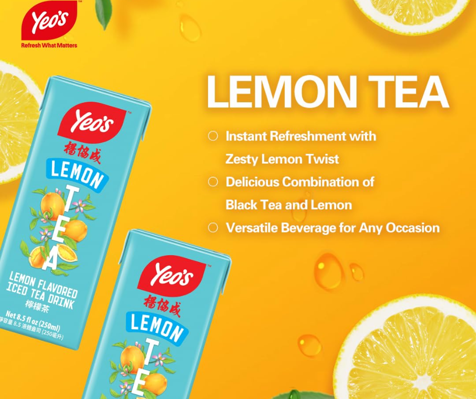 Yeo’s Lemon Flavored Iced Tea Drink 8.5 fl oz (250ml) – Bright, Zesty, and Thirst-Quenching - Yeo's Online Shop