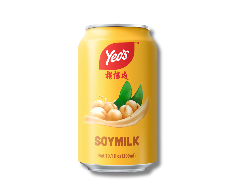 Yeo’s Soymilk 10.1 fl oz (300ml) can – creamy, classic plant-based soy drink rich in protein, calcium, B6, and zinc. Smooth and nourishing.