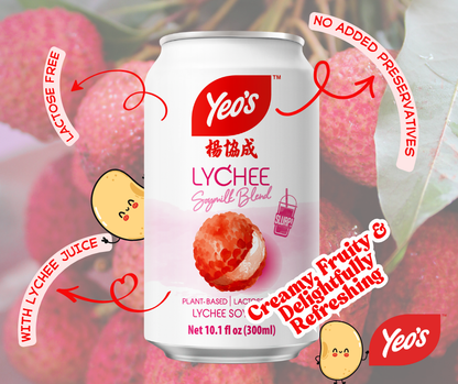 Yeo’s Lychee Soymilk Blend 10.1 fl oz (300ml) – Fruity, Creamy, and Delightfully Tropical