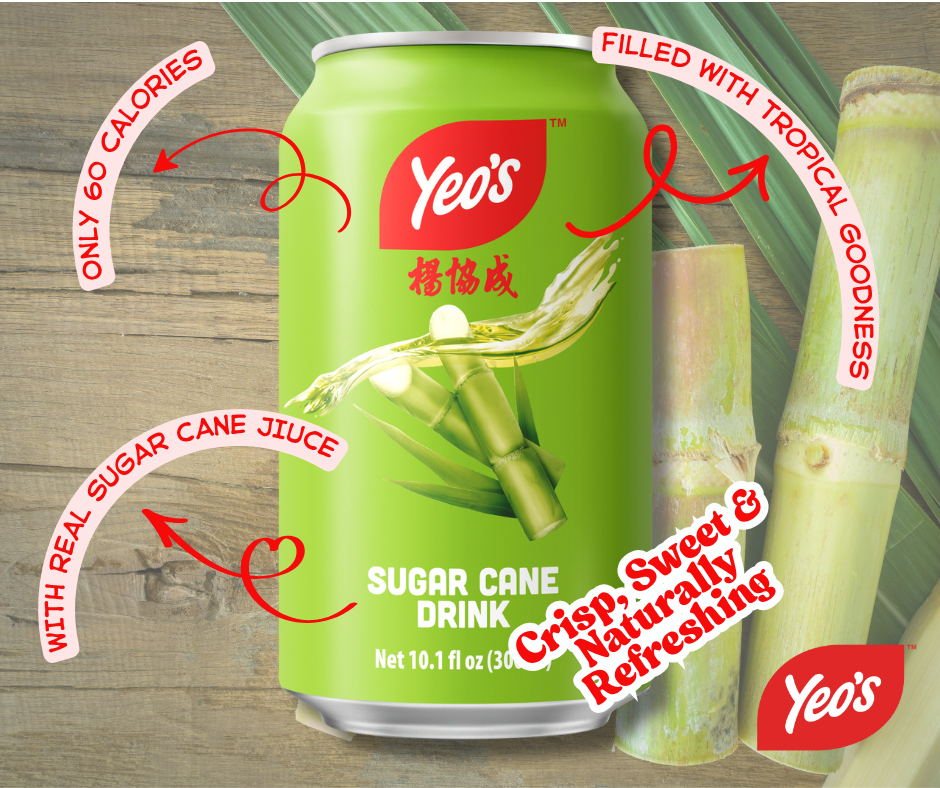 Yeo’s Sugar Cane Drink 10.1 fl oz (300ml) – Naturally Sweet, Smooth, and Energizing