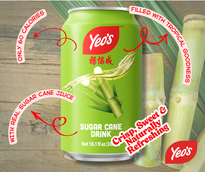 Yeo’s Sugar Cane Drink 10.1 fl oz (300ml) – Naturally Sweet, Smooth, and Energizing