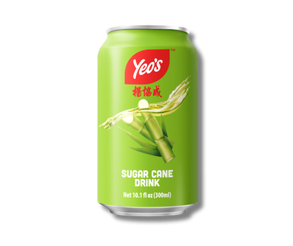Yeo’s Sugar Cane Drink 10.1 fl oz (300ml) can – naturally sweet sugarcane juice drink, classic Asian favorite in green can with sugarcane stalk design