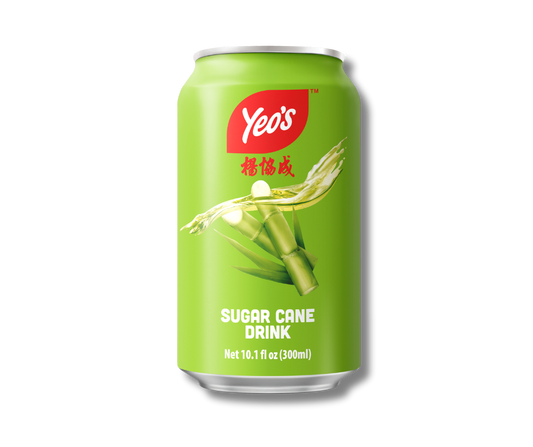 Yeo’s Sugar Cane Drink 10.1 fl oz (300ml) can – naturally sweet sugarcane juice drink, classic Asian favorite in green can with sugarcane stalk design
