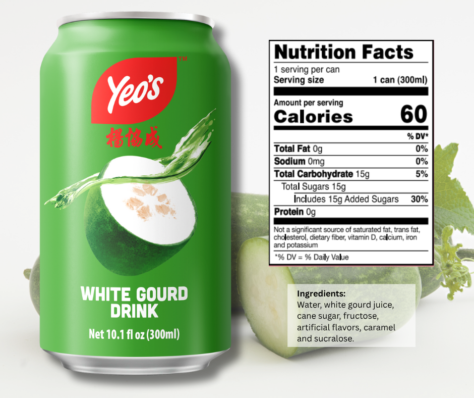 Yeo’s White Gourd Drink 10.1 fl oz (300ml) – Light, Refreshing, and Naturally Soothing