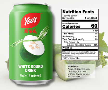 Yeo’s White Gourd Drink 10.1 fl oz (300ml) – Light, Refreshing, and Naturally Soothing